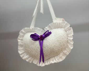 Purple and Lace Medium Wall Hanging Pillow