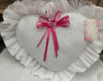 Pink and Lace Large Pillow