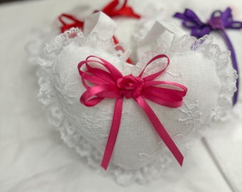 Pink and Lace Small Wall Hanging Pillow