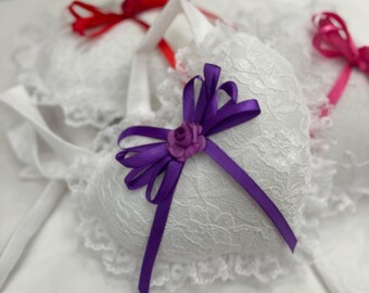 Purple and Lace Small Wall Hanging Pillow