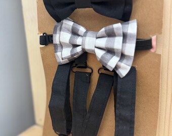 Black Infant/Toddler Suspender Set