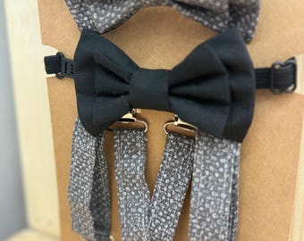 Stone Grey Infant/Toddler Suspender Set