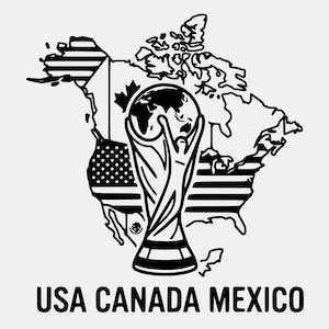 World Cup Trophy SVG: Geometric North America Map Cut File (Digital Download)