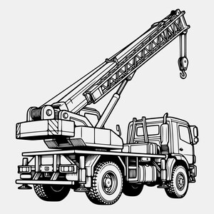 Mobile Crane Truck SVG: Lattice Boom Construction Vehicle Cut File (Digital Download)