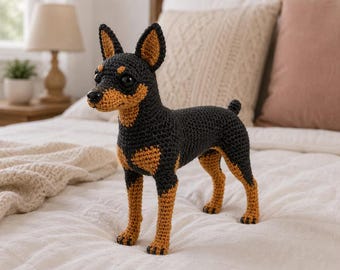 Miniature Pinscher Crochet Pattern | Realistic Amigurumi Dog PDF Download