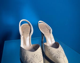 Christian Dior Souliers Vintage Slingback | Maßanfertigung | Cut-Out Leder | 60er 70er Jahre