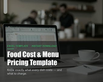 Recipe Costing Spreadsheet | Food Cost Calculator Excel Template (Instant Download)
