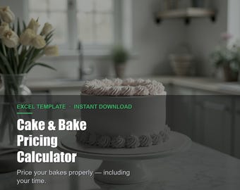 Cake & Bake Pricing Calculator | Excel Template (Instant Download)