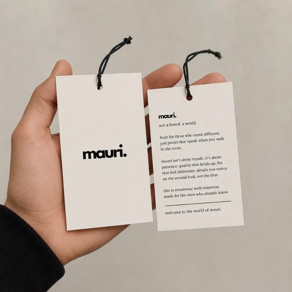 Custom Clothing Hang Tags | 350gsm Matte Cardstock Garment Labels (Printed)