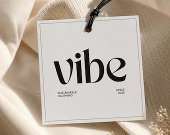 Custom Clothing Square Hang Tags | 350gsm Matte Cardstock Garment Labels (Printed)