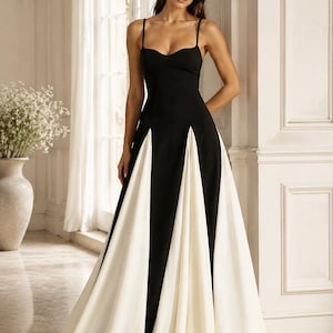 Black and White Gala Dress - Etsy