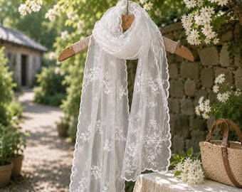 Custom-made lace scarf, Versatile neck scarf,Soft Lightweight & Breathable Shawl,Perfect for All Seasons ,Birthday gift,A gift for my wife