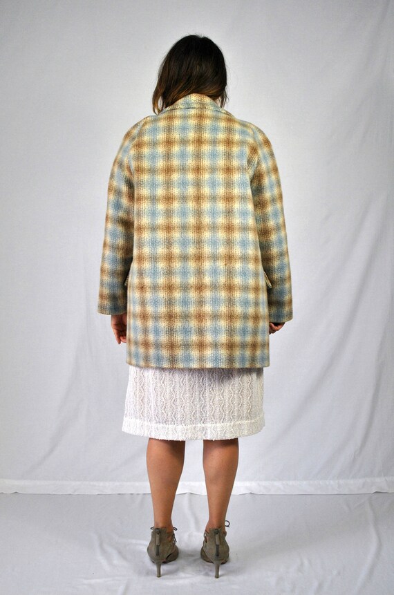 70s Plaid Coat / Plaid Wool Coat / Wool Jacket / … - image 4