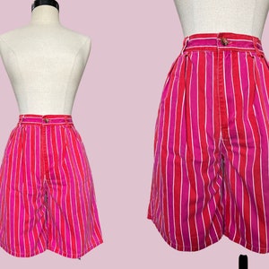 Vintage Striped Shorts / Duckhead Shorts / Pink Striped Shorts / Red Striped Shorts / Vertical Striped Shorts / Dad Shorts / 90s Shorts / XS