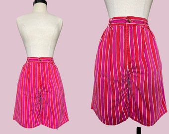 Vintage Striped Shorts / Duckhead Shorts / Pink Striped Shorts / Red Striped Shorts / Vertical Striped Shorts / Dad Shorts / 90s Shorts / XS