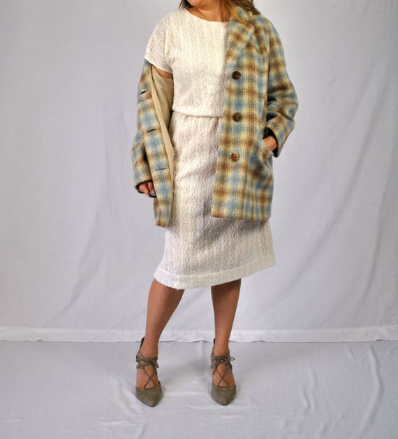 70s Plaid Coat / Plaid Wool Coat / Wool Jacket / … - image 3