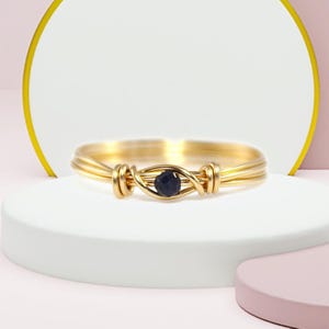Blue Sapphire Gemstone Ring – 14K Gold Filled or Sterling Silver Band - Dainty September Birthstone Jewelry - Minimalist Ring - Gift for Her