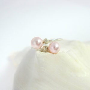 Pink Pearl Ring, Open Cuff Ring, Dual Stone Ring, Spiral Coil Ring, Single Double Wrap Ring, Gold or Silver Bypass Ring, Multi-Stone Ring