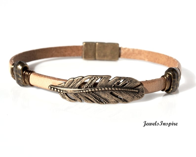 Men/'s Genuine Brown Leather Wristband Multi Cord Bracelet Surfer Magnetic Clasp