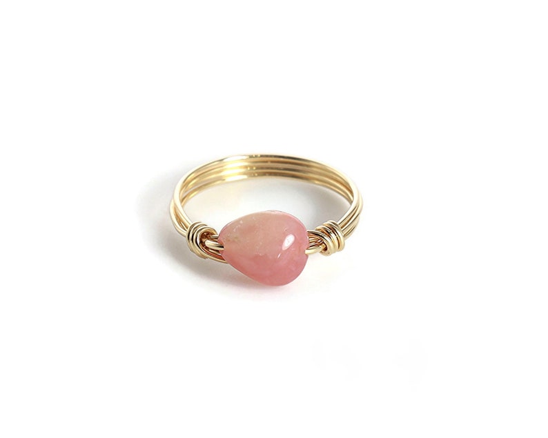 Pink Opal Ring 14K Gold or Rose Gold Filled or Sterling | Etsy