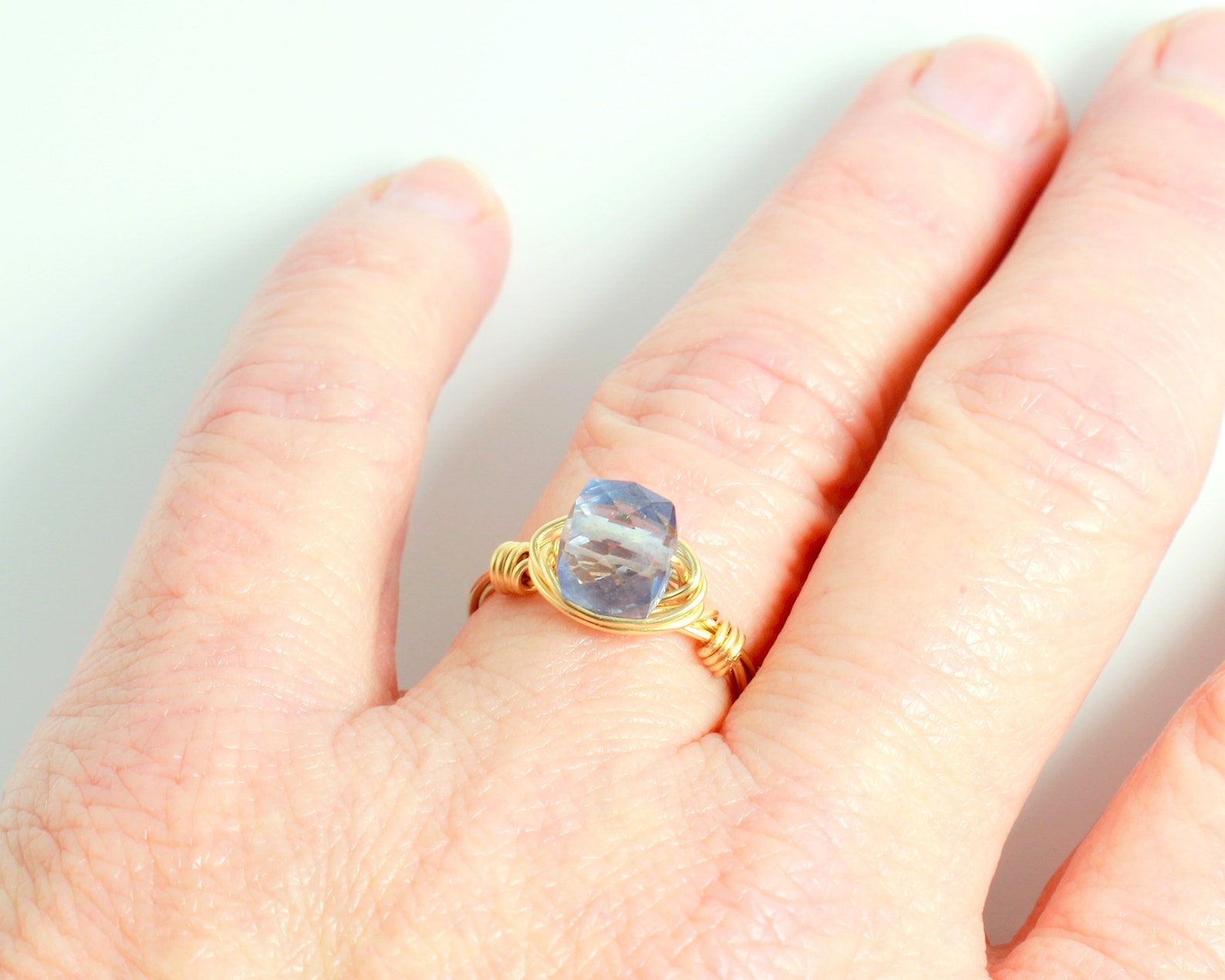 Blue Quartz Ring in Gold Filled or Sterling Silver Argentium Etsy