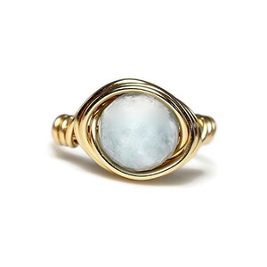 Amazonite Ring Blue Crystal Ring Blue Stone Ring Real Gemstone - Etsy