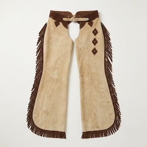 Jambières de cowgirl en cuir suédé de daim faites main | Pantalon à franges western rodéo