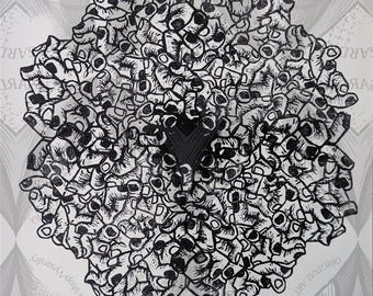 Perfect Flesh: Negative [original linocut print (First Edition)]