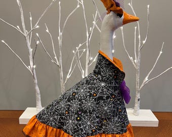 Porch Goose Outfit – Spiderwebs and Orange Ruffle with Bow