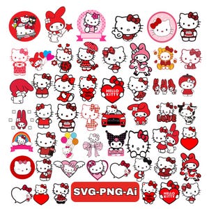 Kawaii katt Clipart | Djurvänner PNG SVG Bundle Digital nedladdning