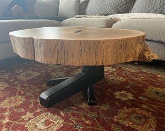 Custom White Oak Floating Coffee Table