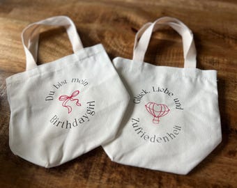 Geschenkbeutel  Schleife und Herzluftballon | zum Geburtstag | Freundschaft | Geschenkverpackung | Verpacken