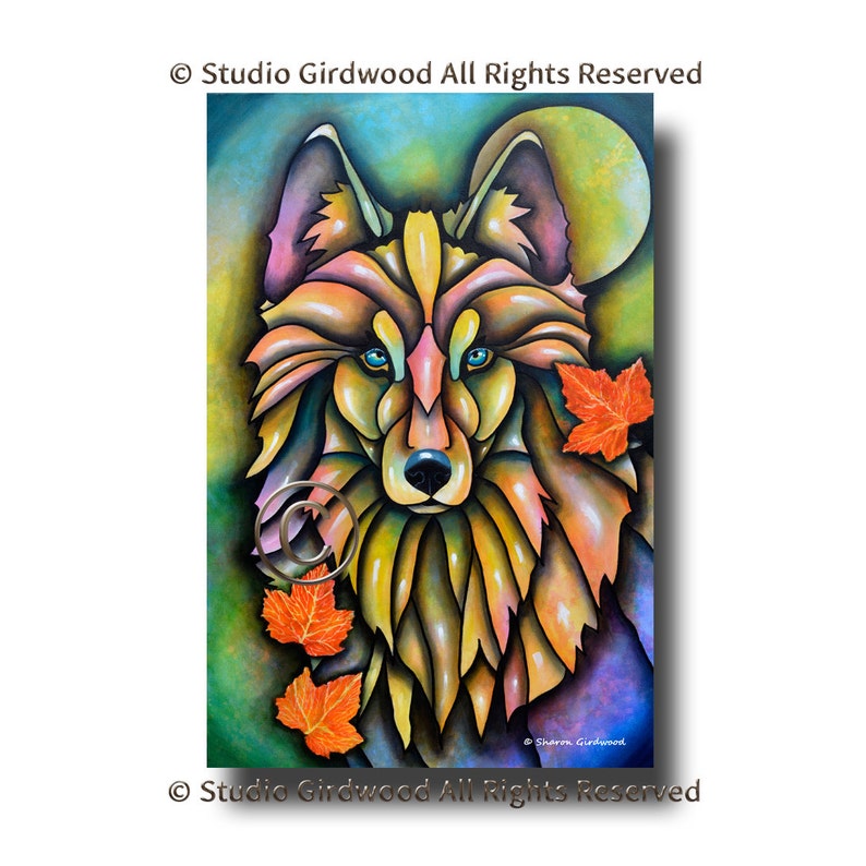 Spirit Animal Wolf Clan Abstract Energy Painting Wall Hanging | Etsy