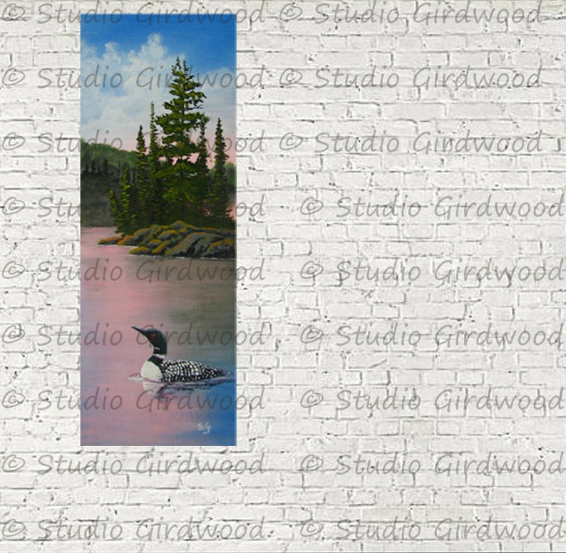 Sunset Loon Colorful Art Decor Wood Mounted Canvas Art From an Etsy