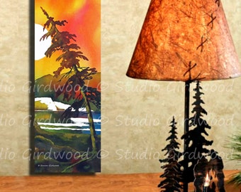 Sunset Tree Colorful Wood Mounted Art Decor From A Watercolor Painting by Sharon Girdwood #27