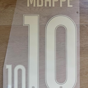 Mbappe 10 Nameset | Away Kit 2026-27 Name and Number Set | Iron-On Flocage for the Back of a Soccer Jersey, Adult Size