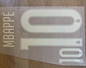 Mbappé n° 10 | Maillot extérieur 2026-27 | Flocage thermocollant pour le dos d'un maillot de football, taille adulte