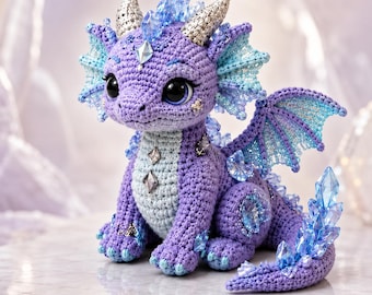Crystal Dragon Crochet Pattern | Fantasy Amigurumi Plush Toy (PDF Download)