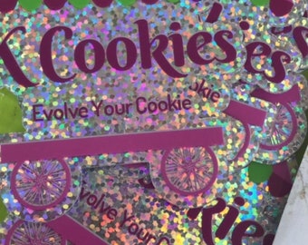 K Cookies glitter sticker