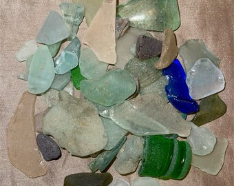 Sea Glass Surf Tumbled Pieces  Green and Aqua from Kauai