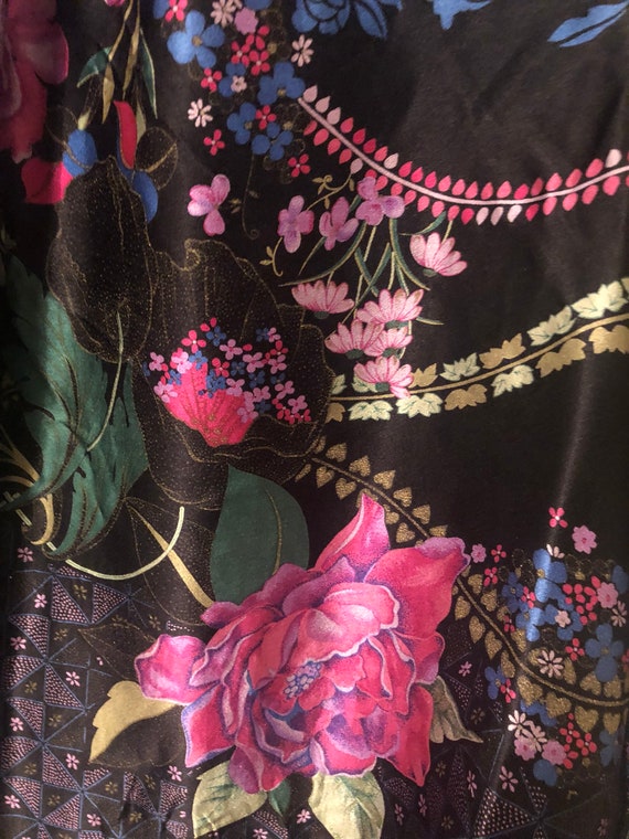 Vintage 80s silk Victorian floral blouse - image 9