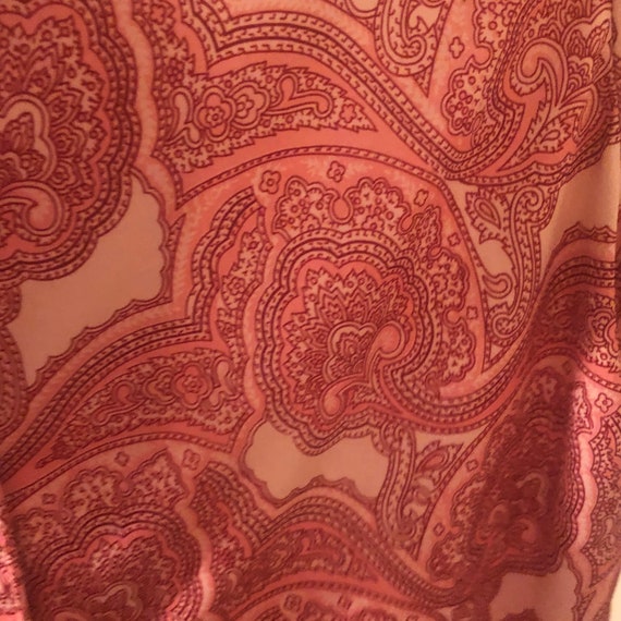70s Vintage Red & Pink Paisley Shirt with Butterl… - image 5