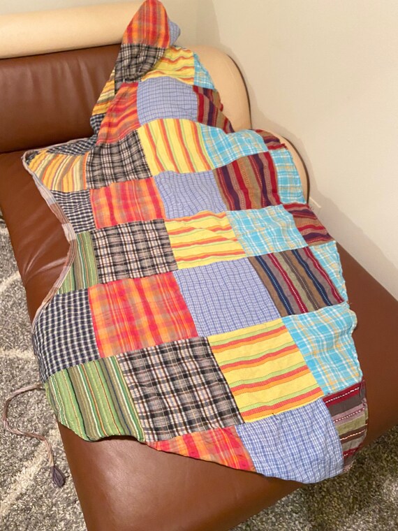 Vintage Mixed Pattern Patchwork Wrap Skirt size m… - image 3