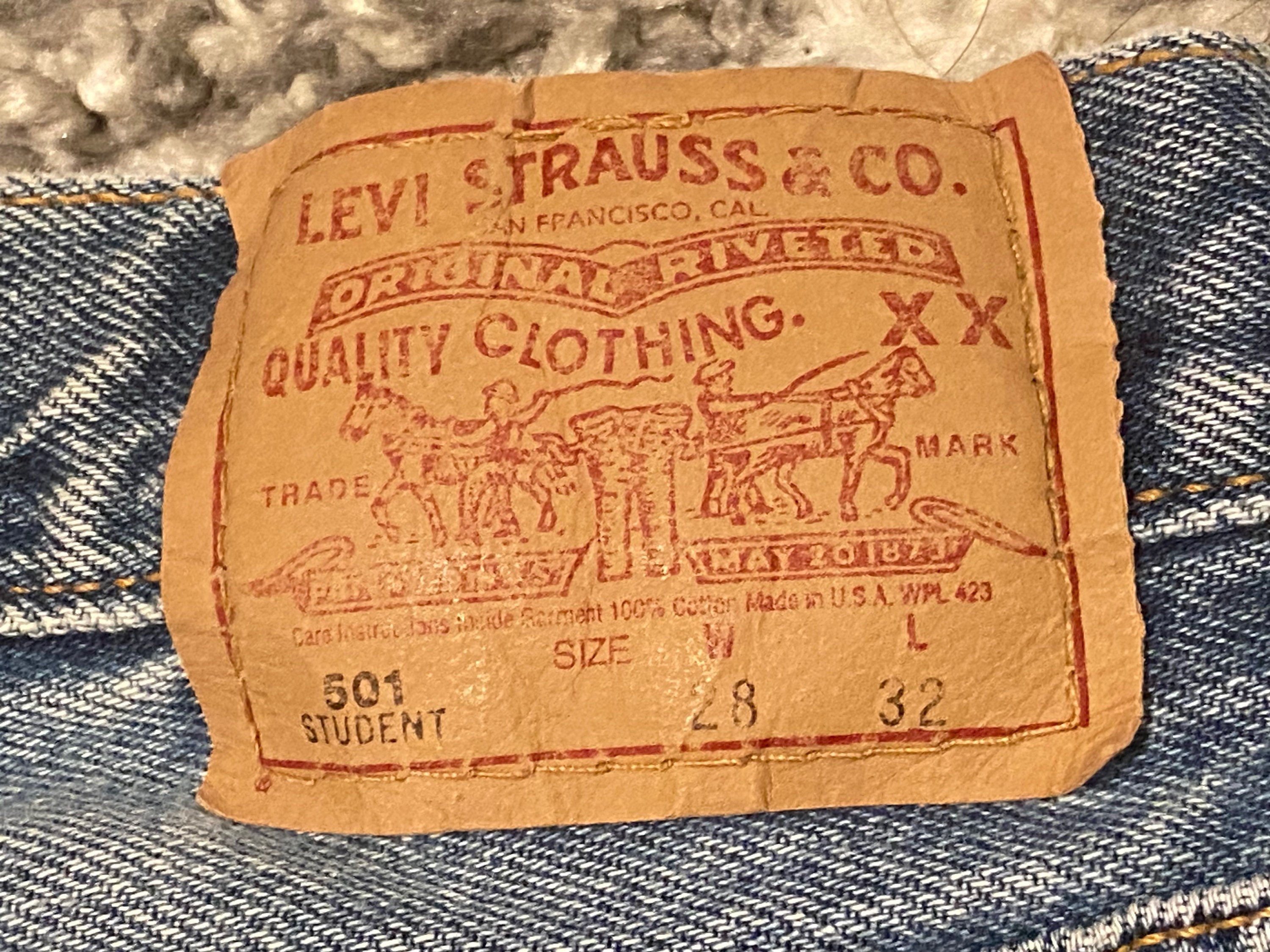1980's Vintage Rare Levi Student Jeans Made in USA Size 27