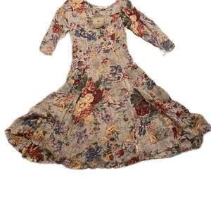 1990’s Vintage Hand Printed Floral Print Kate Geddes New Options With Original Tags Attached Never Worn Size Medium Deadstock