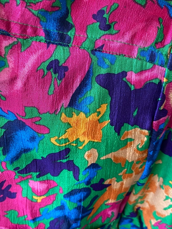 1980s Colorful Vintage Button Up Long Sleeve Top … - image 5