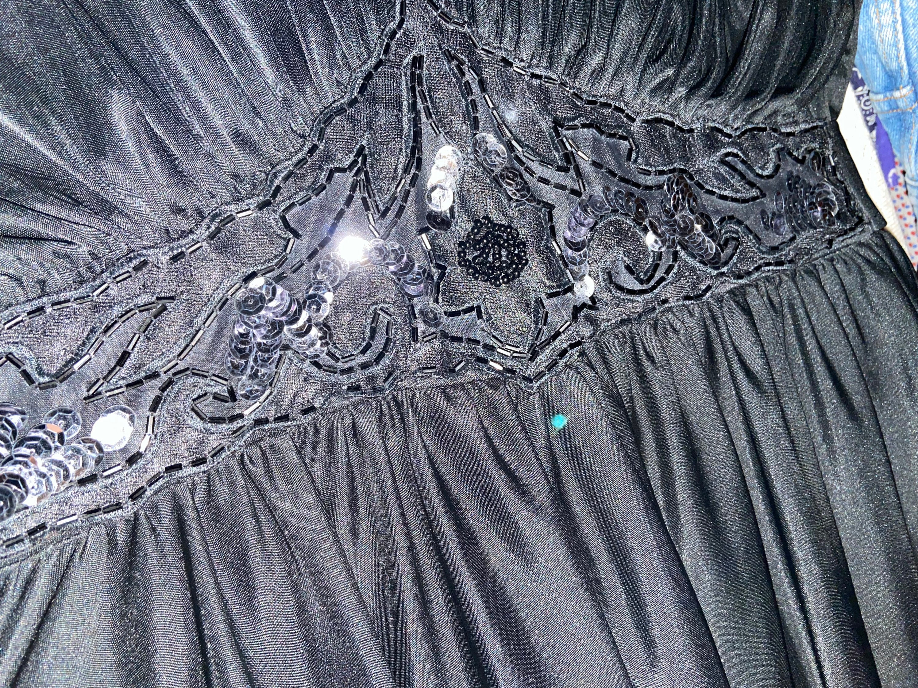 1970s Vintage Black Dress by Designer Rothschild Night Life San 