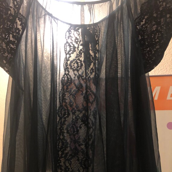 60s Vintage Black Slip Dress by Val Mode