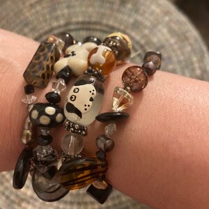 90s Vintage Dog Theme Beaded Bracelet Stack (Set of 3)