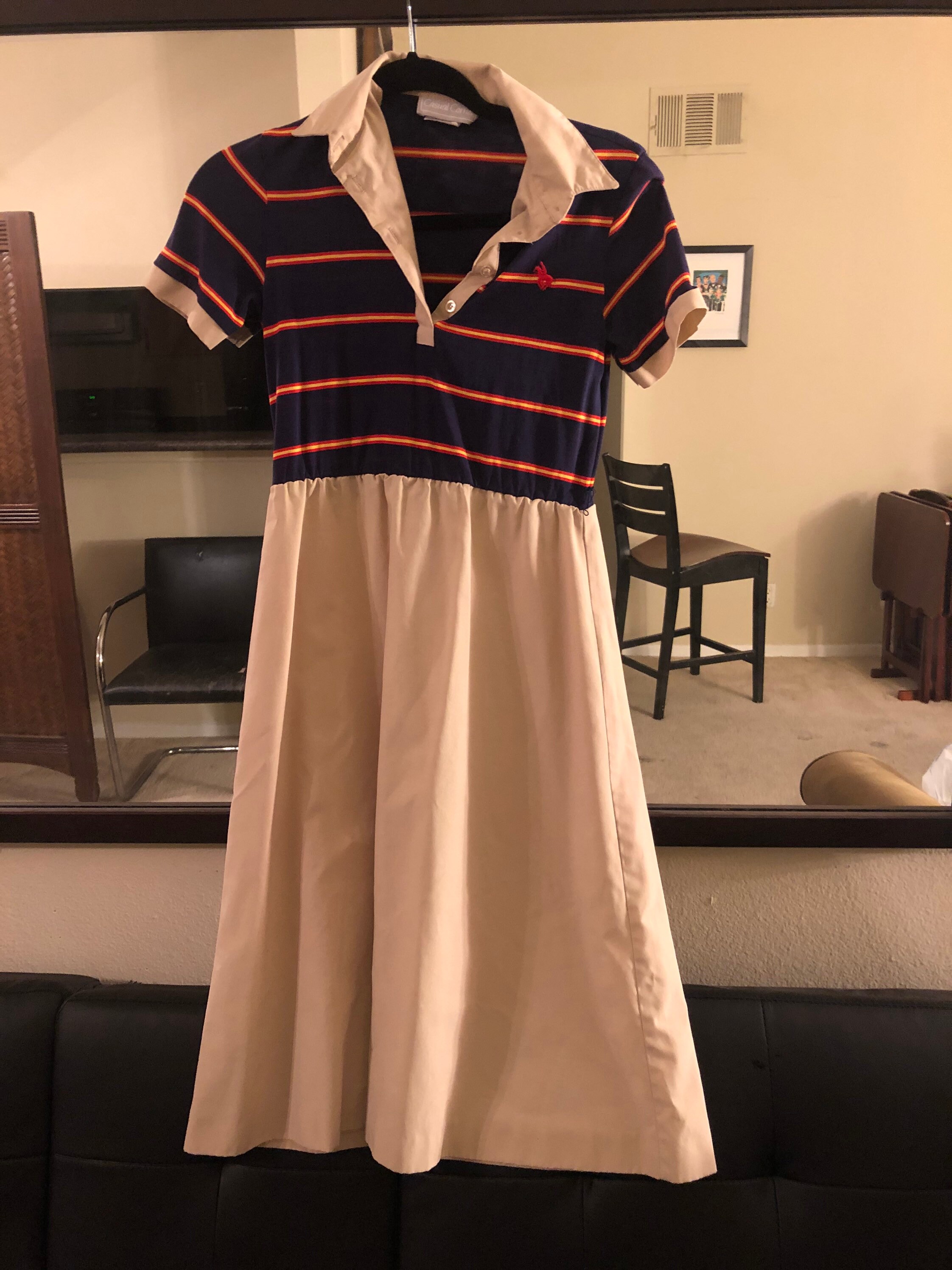 1980s Vintage Polo Dress With High Waisted Skirt by Casual 1980s Vintage Polo Dress With High Waisted Skirt by Casual